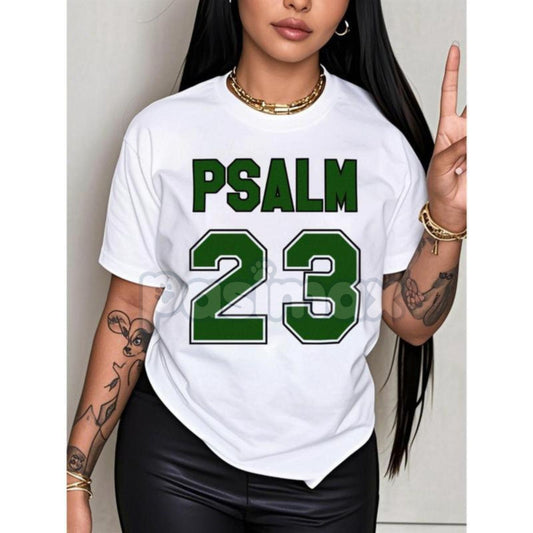 Premium Women's Psalm 23 Scripture T-Shirt - Daily Strength & Faith Top, High-Quality Jersey Knit-Pasimax