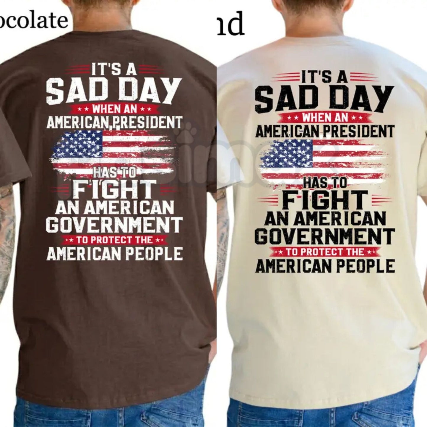 President Fight To Protect The American People T-Shirt – Conservative Political Graphics Tee, Funny Patriotic Men's Apparel-Pasimax