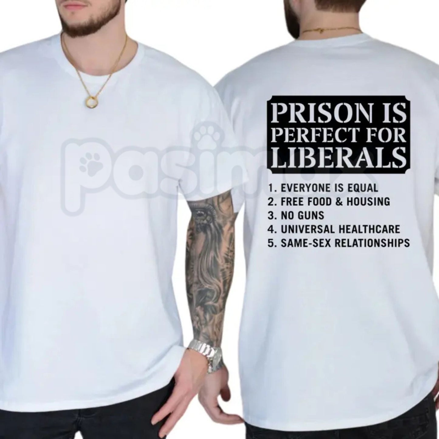 "Prison Is Perfect For Liberals" T-Shirt – Funny Sarcastic Conservative Political Graphic Tee-Pasimax