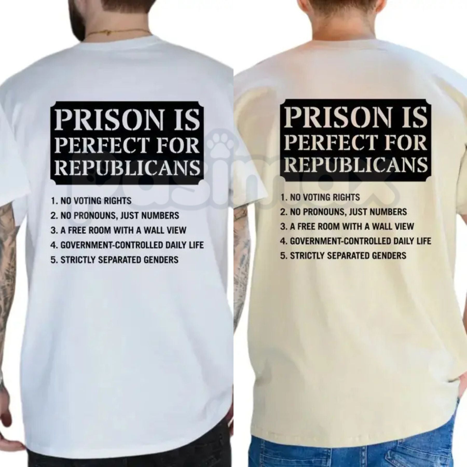 Prison Is Perfect For Republicans T-Shirt – Funny Political Tee, Bold Anti-Republican Liberal Democrat Shirt-Pasimax