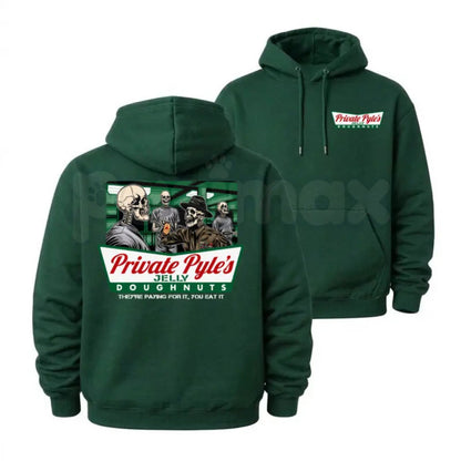 Private Pyle's Jelly Doughnuts Hoodie – Full Metal Jacket Movie Quote Pullover, Funny Cult Film Graphic Sweatshirt, Unisex Heavy Blend-Pasimax