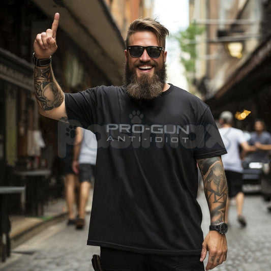 Pro-Gun Anti-Idiot T-Shirt - Second Amendment Slogan Apparel, Funny Pro-2A Humor Tee, Responsible Firearm Owner Statement Gift-Pasimax
