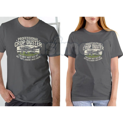 "Professional Crop Duster" Industrial Safety T-Shirt - Funny Hazmat Graphic Tee, Premium 100% Cotton Warning Label Shirt, Sarcastic Workwear Humor Top, Aviation Inspired Gag Gift for Men, Soft Lived-In Heavyweight Novelty Apparel-Pasimax