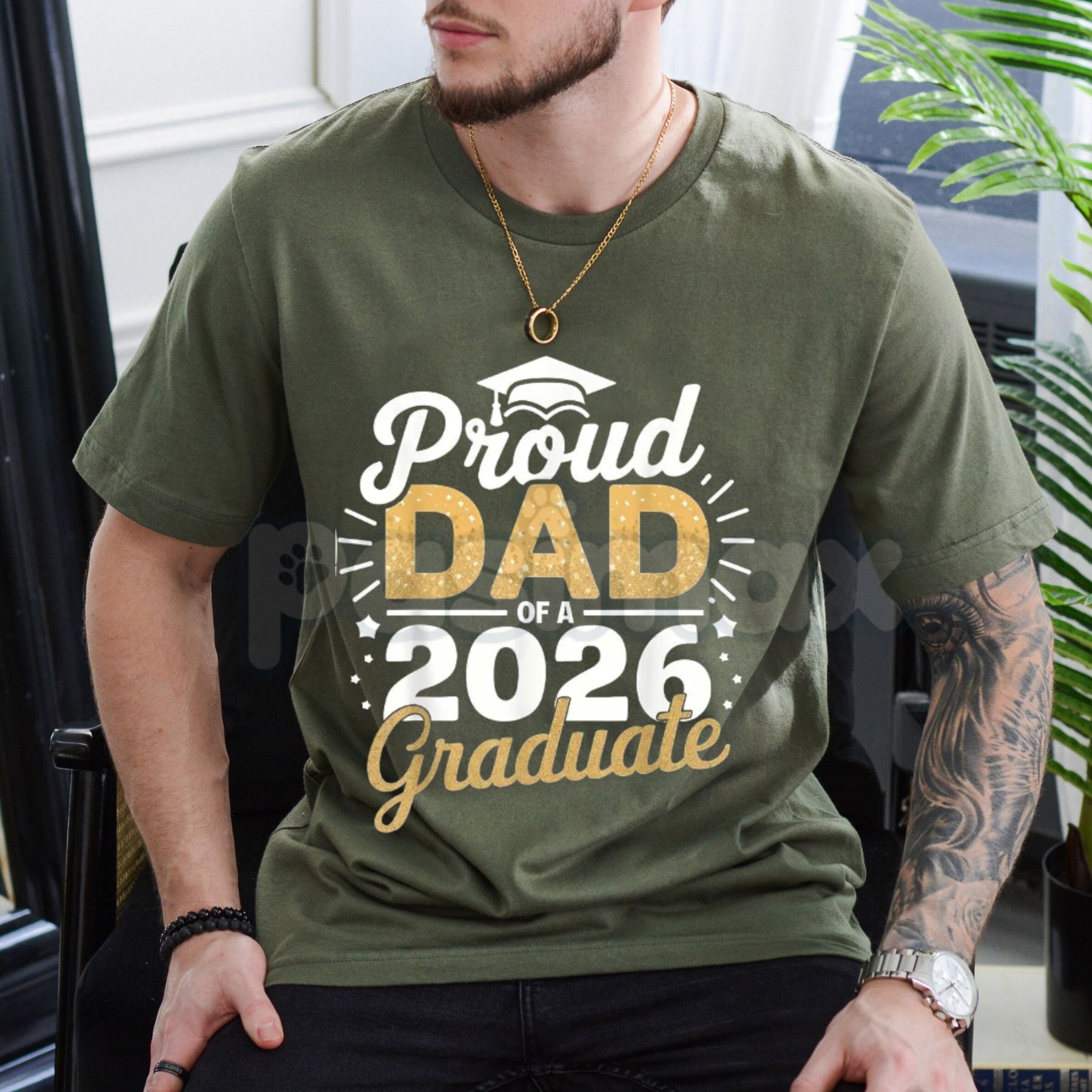 "Proud Dad of a 2026 Graduate" T-Shirt – Senior Class 2026 Graduation Graphic Tee, Premium 100% Cotton Commencement Top, Soft Lived-In Heavyweight Fatherhood Shirt, Made in USA-Pasimax