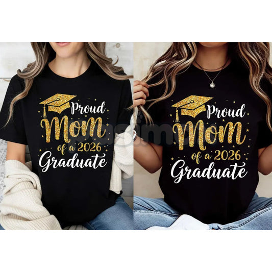 "Proud Mom of a 2026 Graduate" T-Shirt – Graduation Cap & Tassel Graphic Tee, Premium 100% Cotton Senior Mom Top, Soft Lived-In Heavyweight Milestone Shirt, Made in USA-Pasimax