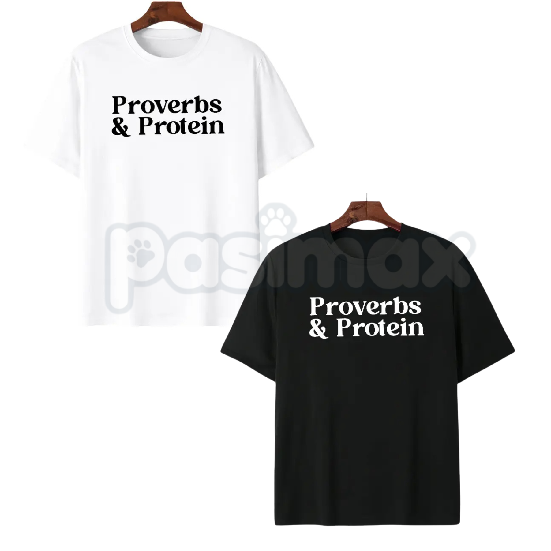 "Proverbs & Protein" Workout T-Shirt  – Funny Motivational Gym Graphic Tee, Premium 100% Cotton Weightlifting Top, Soft Lived-In Heavyweight Fitness Muscle Shirt, Made in USA-Pasimax