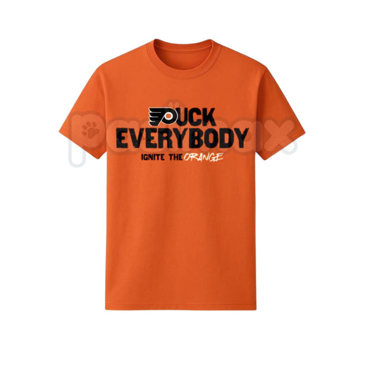 "Puck Everybody" Funny Hockey T-Shirt – Sarcastic Sports Graphic Tee, Premium 100% Cotton Athlete Humor Top, Soft Lived-In Heavyweight Rink Side Statement Shirt, Made in USA-Pasimax