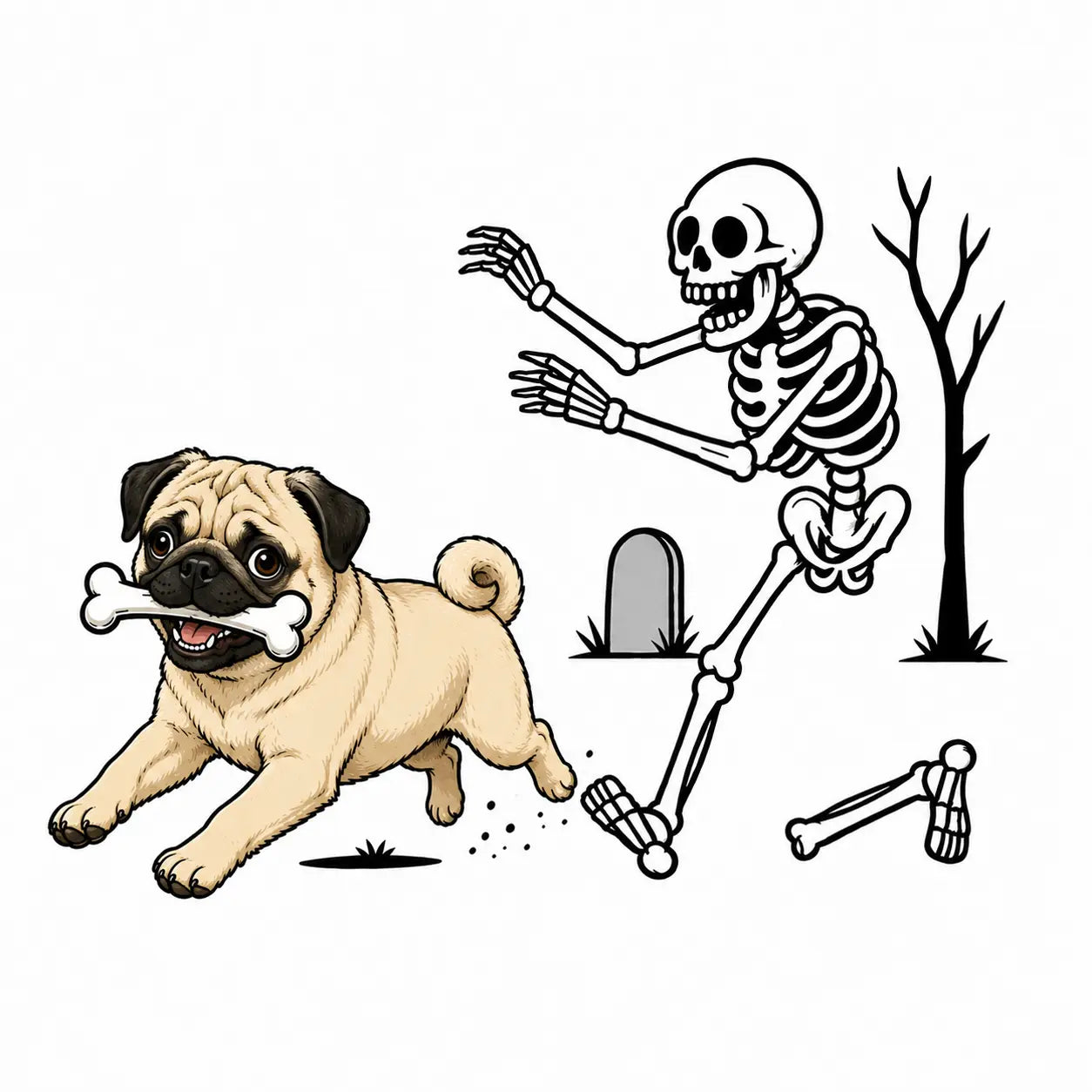 Comfort Colors® Dog Breeds Halloween Skeleton T-Shirt – Funny Spooky Season Pet Lover Graphic Tee, Retro Aesthetic Dog Costume Unisex Top