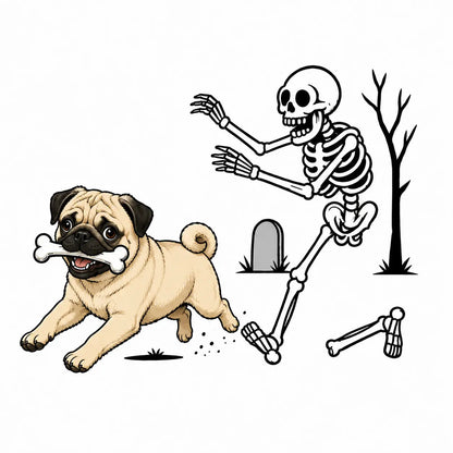Comfort Colors® Dog Breeds Halloween Skeleton T-Shirt – Funny Spooky Season Pet Lover Graphic Tee, Retro Aesthetic Dog Costume Unisex Top