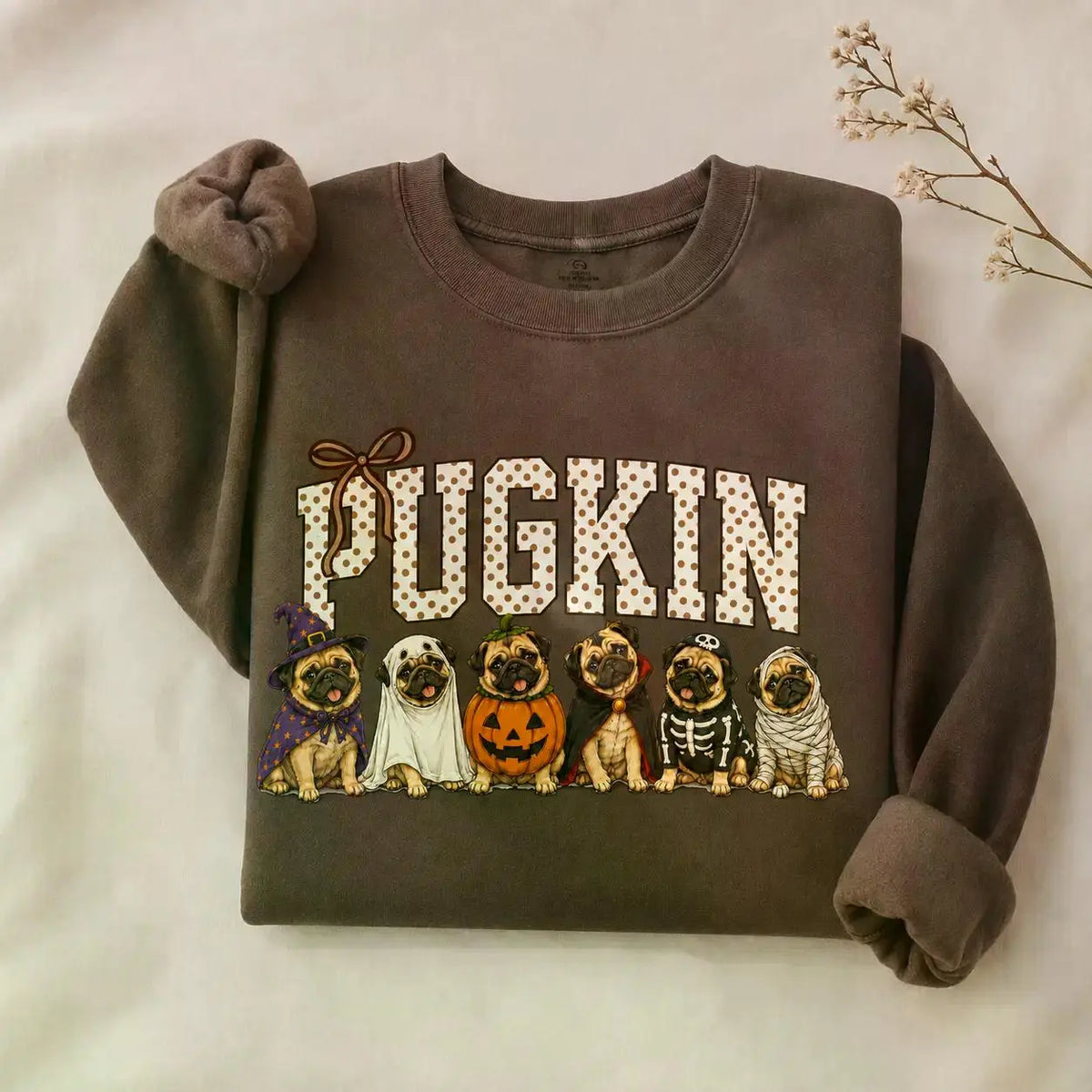Dark Chocolate 30+ Halloween Dog Breeds Sweatshirt | Dog Mom Fall Crewneck