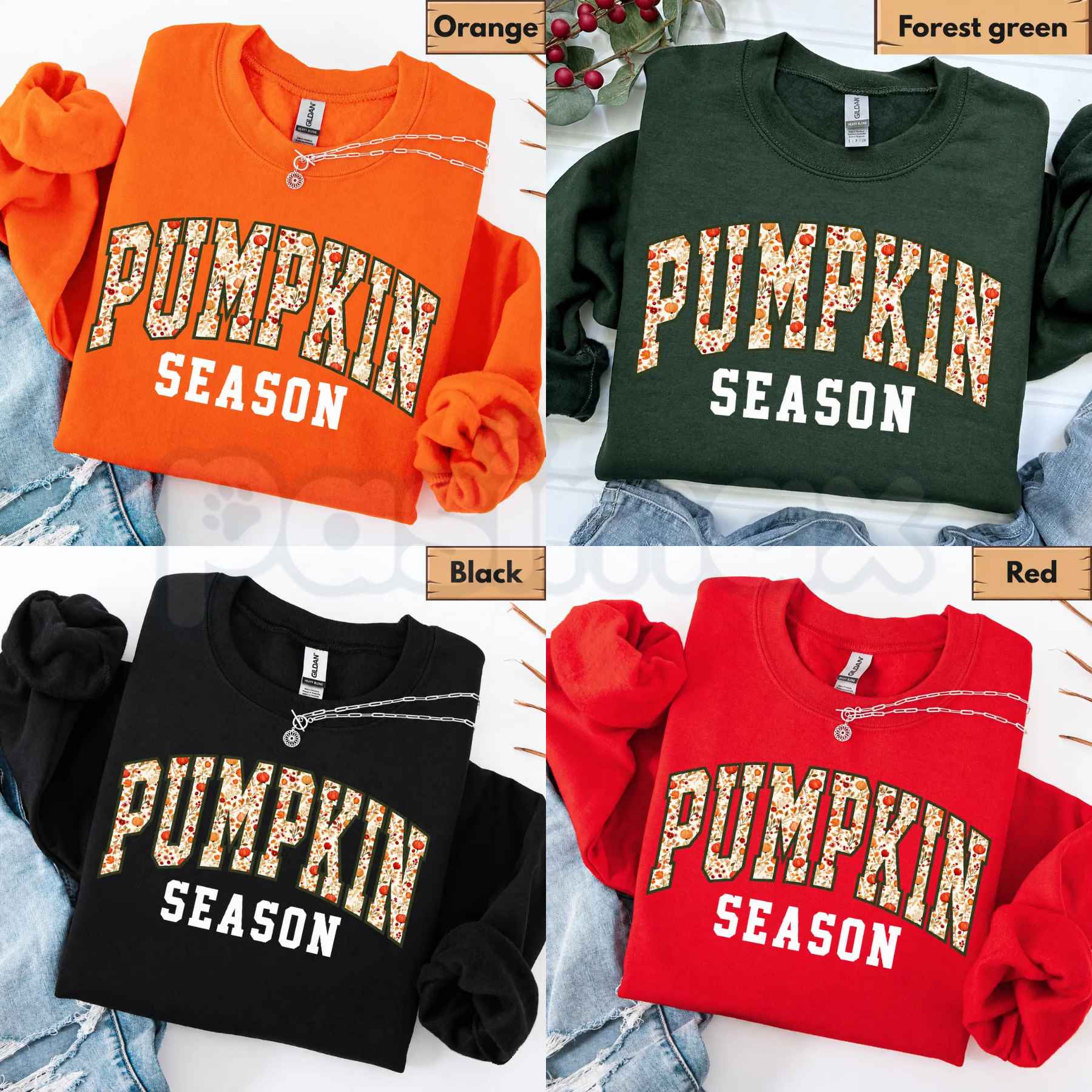 Pumpkin Season Sweatshirt | Cozy Autumn Fall Patch Outfit-Pasimax