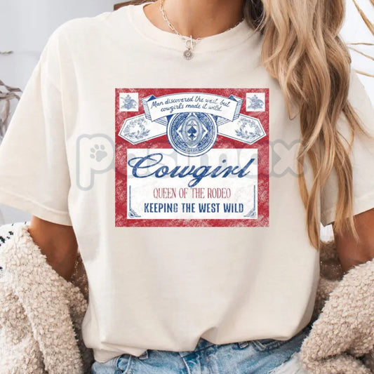 "Queen of the Rodeo" Graphic T-Shirt – Western Cowgirl Graphic Tee, Premium 100% Cotton Desert Disco Top, Soft Lived-In Heavyweight Country Music Shirt, Made in USA-Pasimax