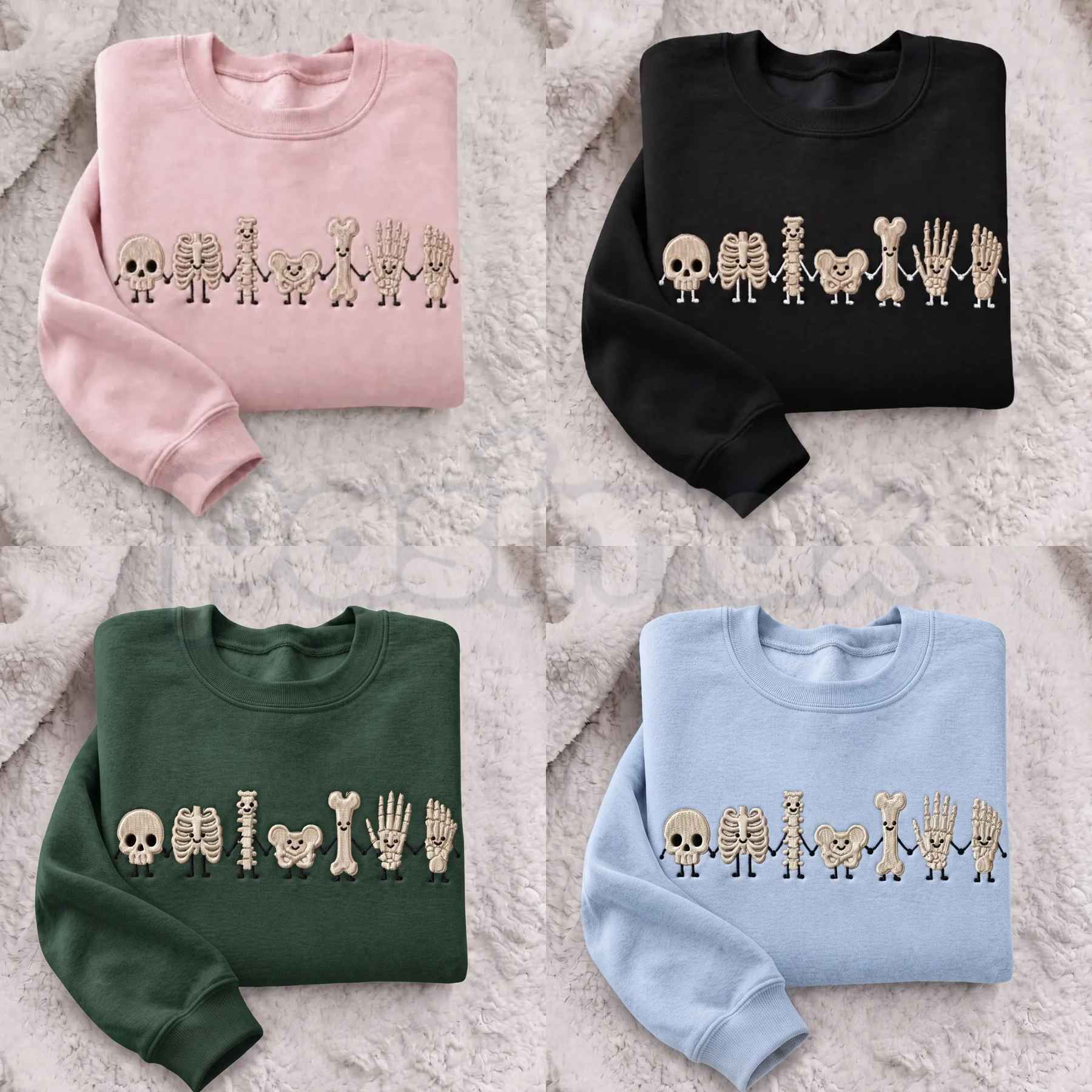 Radiology Tech Skeleton Embroidered Sweatshirt – Cute X-Ray Tech Crewneck-Pasimax
