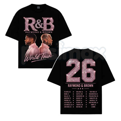 Raymond And Brown World Tour 2026 Premium Cotton T-Shirt – Vintage Concert Style Graphic Tee, Aesthetic Unisex Music Tour Merch Apparel-Pasimax