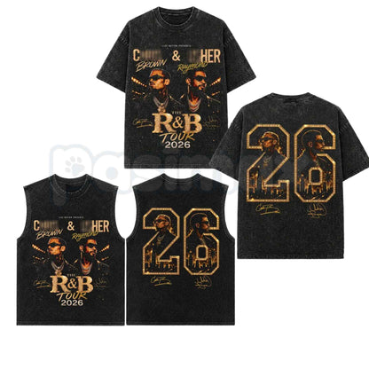 Raymond & Brown The R&B Tour 2026 V36 T-Shirt & Tank Top – Premium Acid Washed Concert Graphic Apparel, Vintage Tour Lightweight Cotton Merch-Pasimax