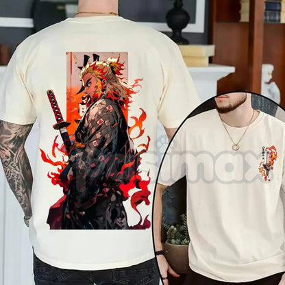 Rengoku Kyojuro Character Shirt Ver 5 - Demon Slayer Anime T-Shirt, Flame Hashira Graphic Tee, Unisex Manga Fan Apparel-Pasimax