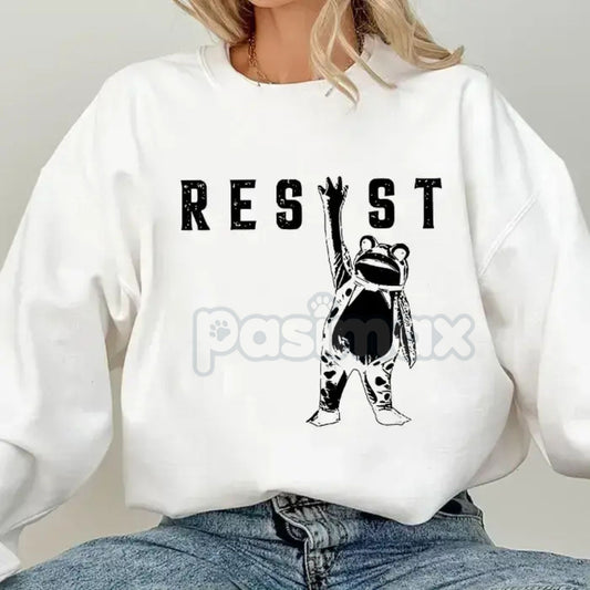 Resist Frog Rage Against The Machine Sweatshirt – I Stand With Frog Political Satire Crewneck-Pasimax