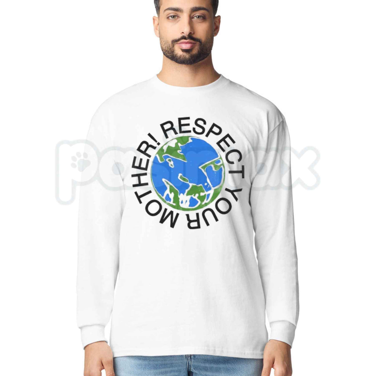 Respect Your Mother Long Sleeve | Vintage Earth Day Eco Graphic Shirt-Pasimax