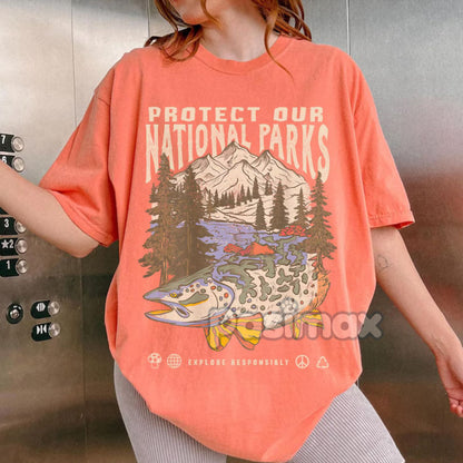 'Respect the Local Wildlife' Tee – National Parks Hiking Camping Clothes, Granola Girl Adventure Shirt, Wanderlust T-shirt-Pasimax
