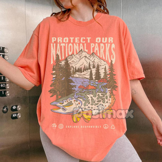 'Respect the Local Wildlife' Tee – National Parks Hiking Camping Clothes, Granola Girl Adventure Shirt, Wanderlust T-shirt-Pasimax