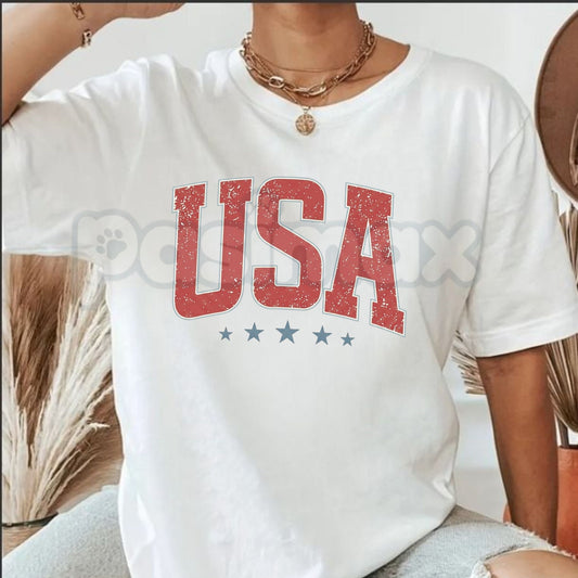 Retro America 4th of July T-Shirt – Preppy Independence Day Vintage Patriotic Graphic Tee-Pasimax