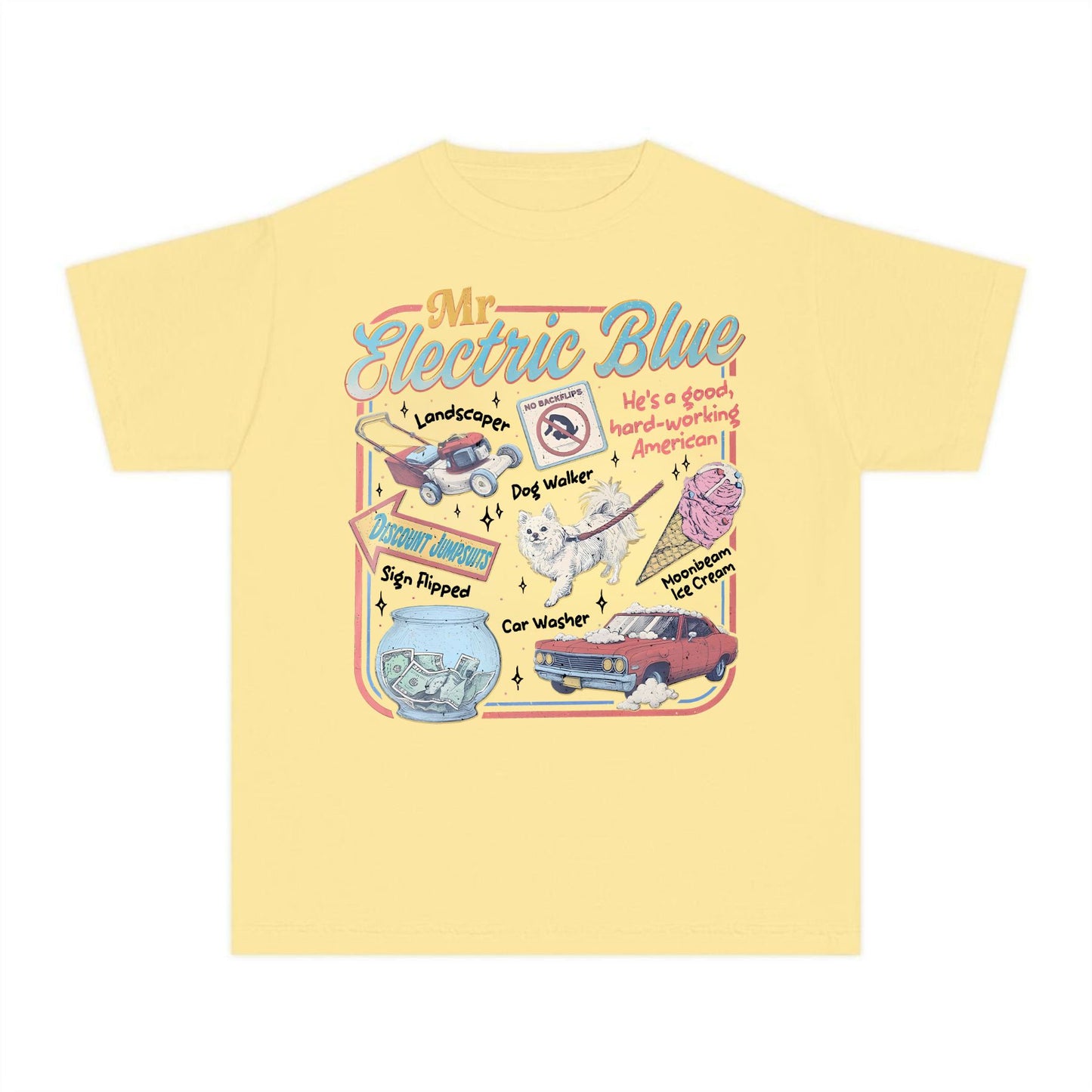 Retro America Band Tee – 2025 Concert Tour Merch, Vintage-Inspired Mr. Electric Blue Shirt, Classic Folk-Rock Fan Apparel-Pasimax