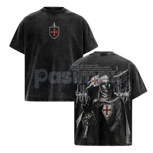 Retro Baldwin IV "The Leper King" T-Shirt – Crusader King Holy Army Vintage Washed Tee-Pasimax