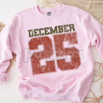 Retro December 25th Christmas Sweatshirt – Vintage Holiday Clothing Crewneck for Women-Pasimax