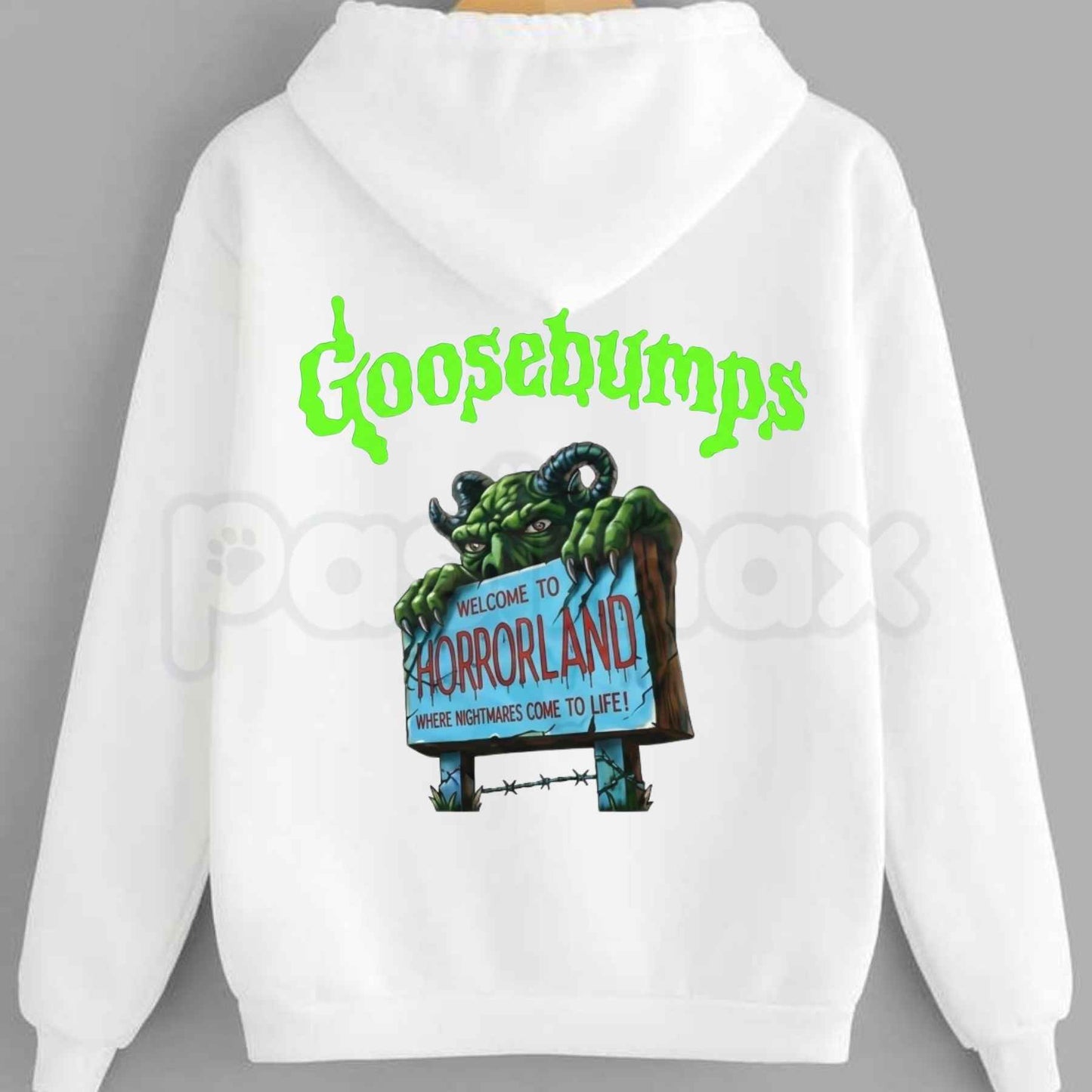 Retro Goosebumps Horrorland Hoodie – Vintage 90s Nostalgia Graphic Pullover, Spooky Book Cover Sweatshirt, Unisex Horror Gift-Pasimax