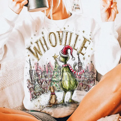 Retro Grinchmas Christmas Sweatshirt – Vintage Holiday Movie Pullover for Grinch Fans-Pasimax