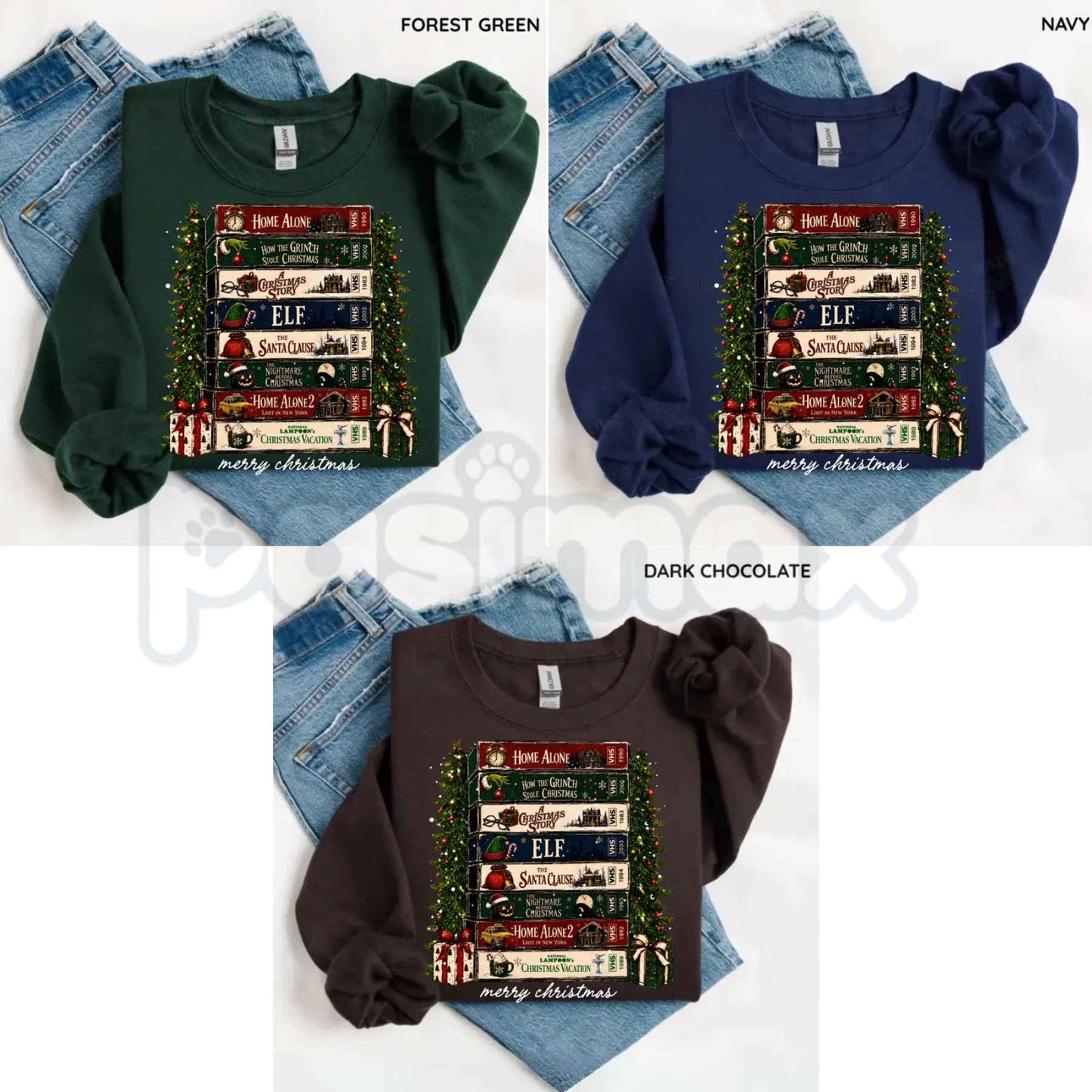 Retro Holiday VHS Sweatshirt | Vintage Christmas Graphic Crewneck-Pasimax