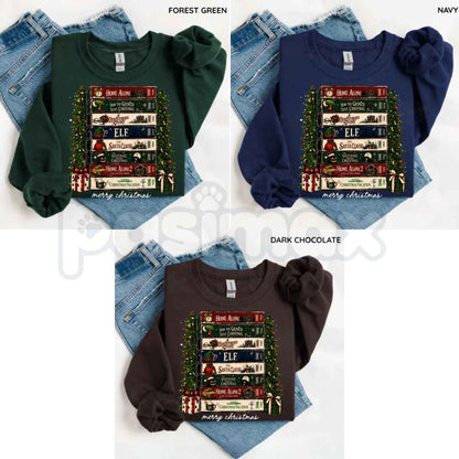 Retro Holiday VHS Sweatshirt | Vintage Christmas Graphic Crewneck-Pasimax
