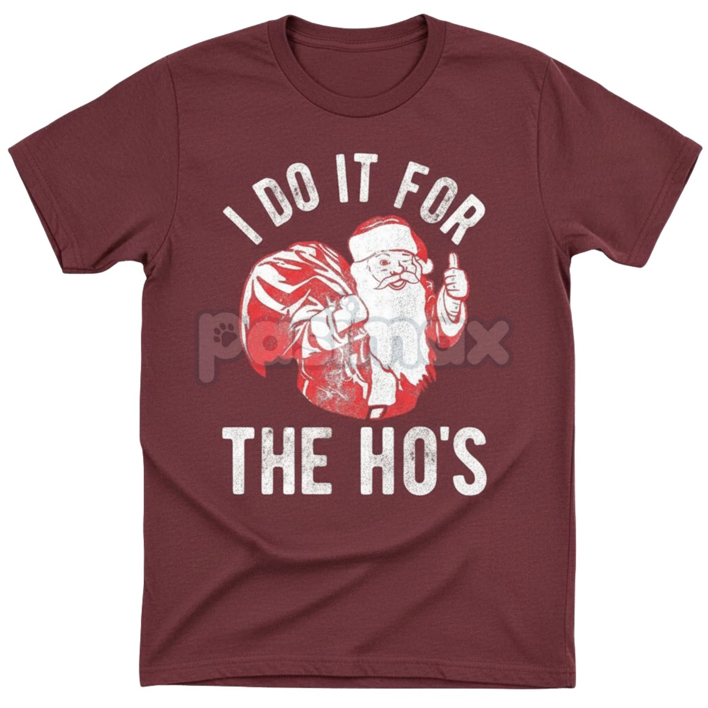 Retro Santa "I Do It for The Ho's" T-Shirt - Vintage Naughty Christmas Slogan Tee, Men's Anti-Holiday Party Humor, Unisex Adult Xmas-Pasimax