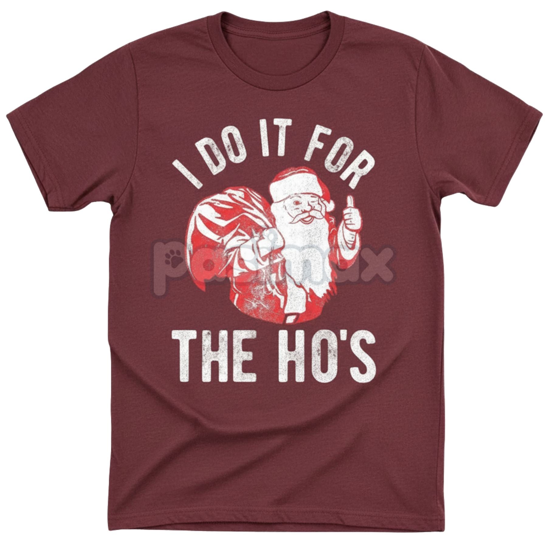 Retro Santa "I Do It for The Ho's" T-Shirt - Vintage Naughty Christmas Slogan Tee, Men's Anti-Holiday Party Humor, Unisex Adult Xmas-Pasimax