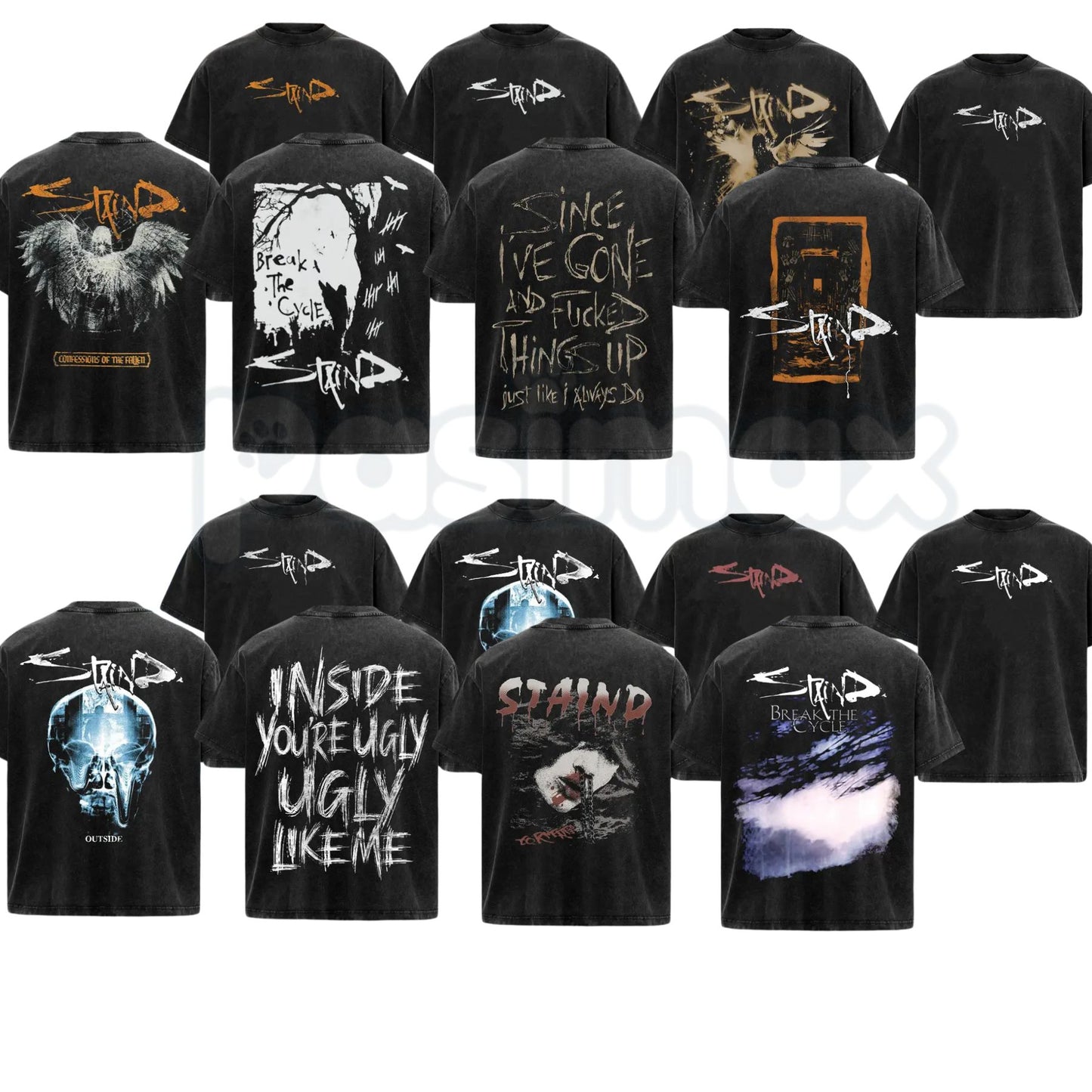 Retro Staind Break The Cycle Band T-Shirt – Nu-Metal Rock Graphic Tee, Vintage Washed Heavy Alternative Cotton Tour Top, Grunge Music Merch-Pasimax