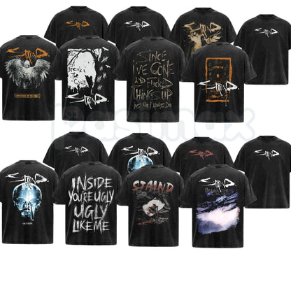 Retro Staind Break The Cycle Band T-Shirt – Nu-Metal Rock Graphic Tee, Vintage Washed Heavy Alternative Cotton Tour Top, Grunge Music Merch-Pasimax