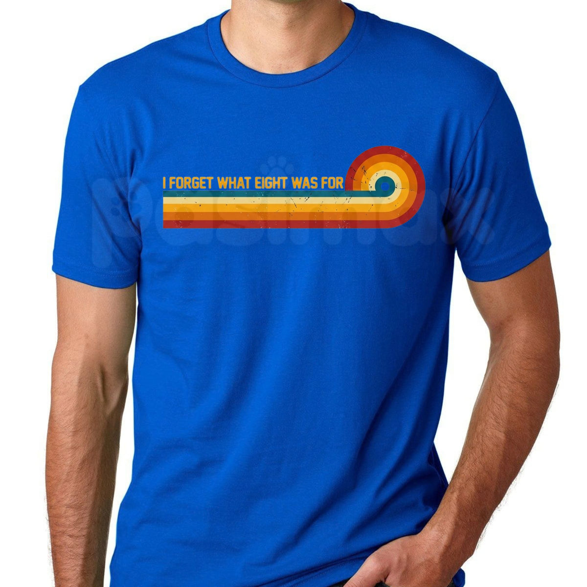 Retro Stripes Funny Saying I Forget What Eight Was For T-Shirt – 80s Rock Music Humor Tee-Pasimax