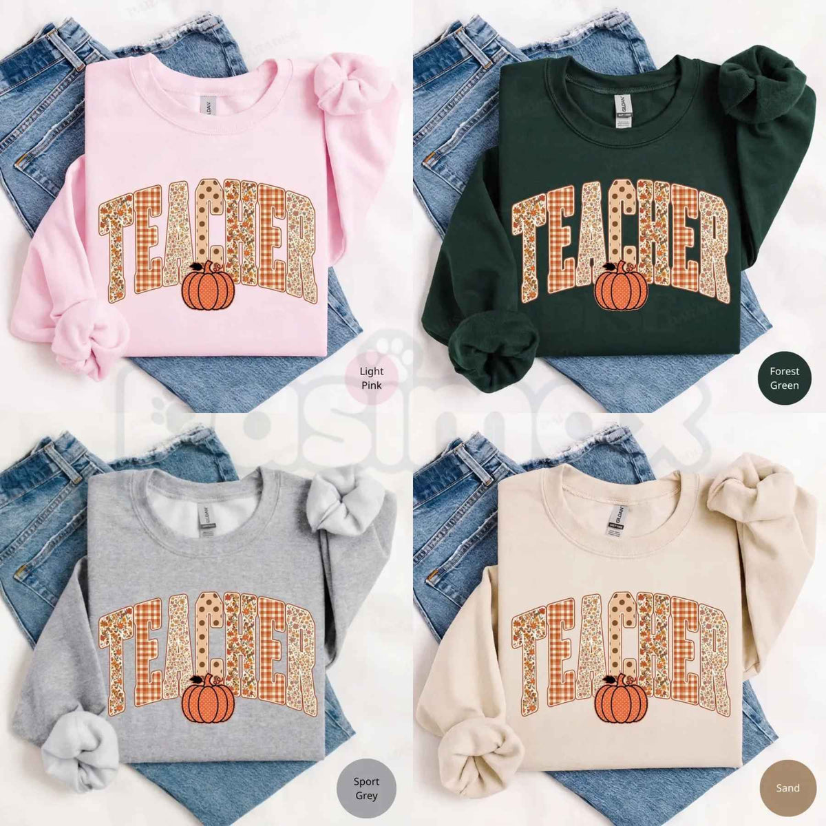 Retro Teacher Pumpkin Sweatshirt | Fall Educator Classroom Graphic Top-Pasimax