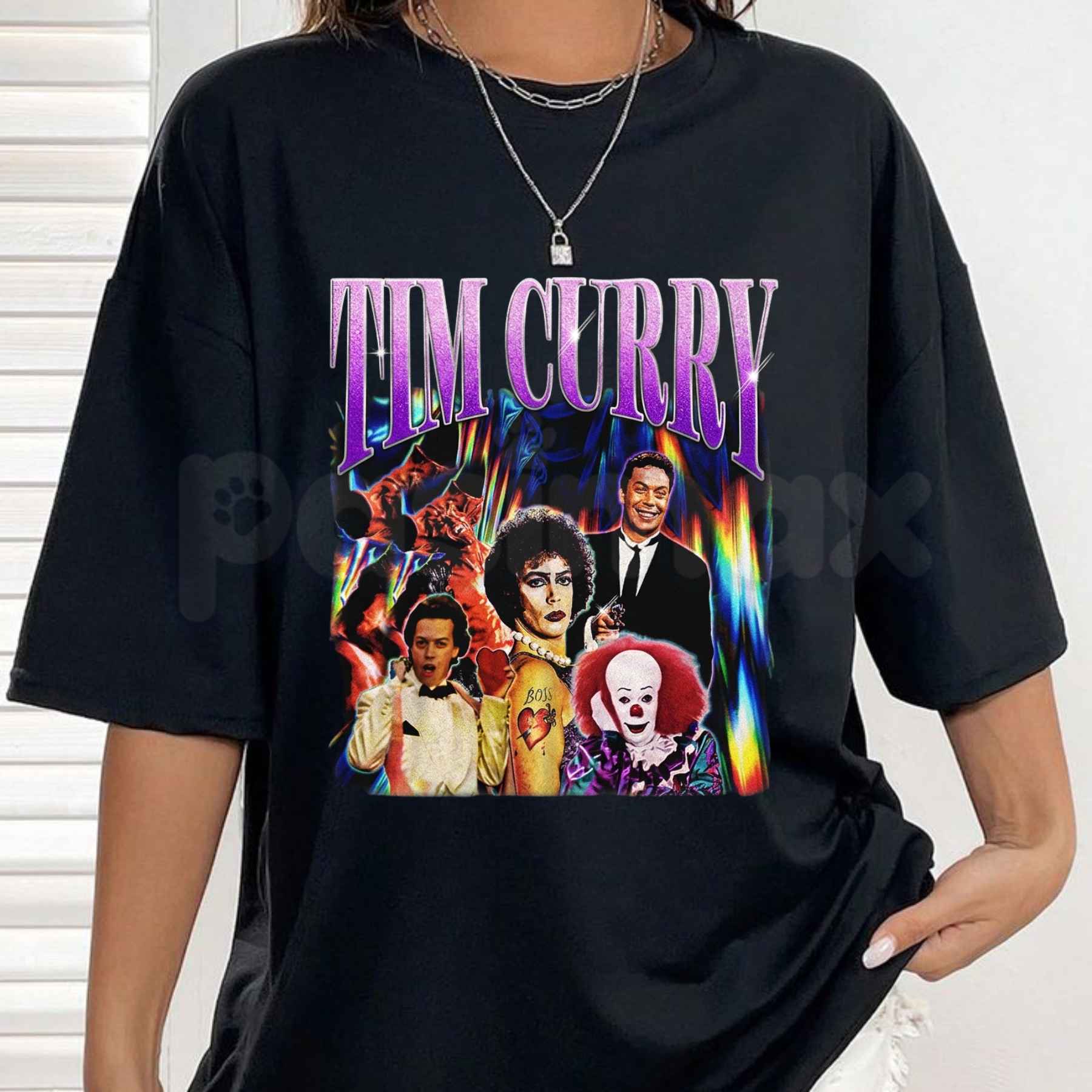 Retro Tim Curry T-Shirt – Vintage 90s Bootleg Homage Unisex Cotton Fan Tee-Pasimax