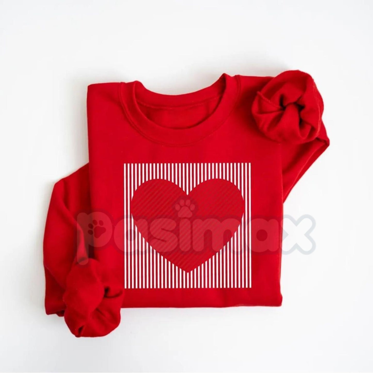 Retro Valentines Heart Sweatshirt | Cute Love Sweatshirt | Groovy Valentine’s Day Crewneck | Vintage Style Heart Graphic Jumper | Aesthetic Galentine’s Gift-Pasimax