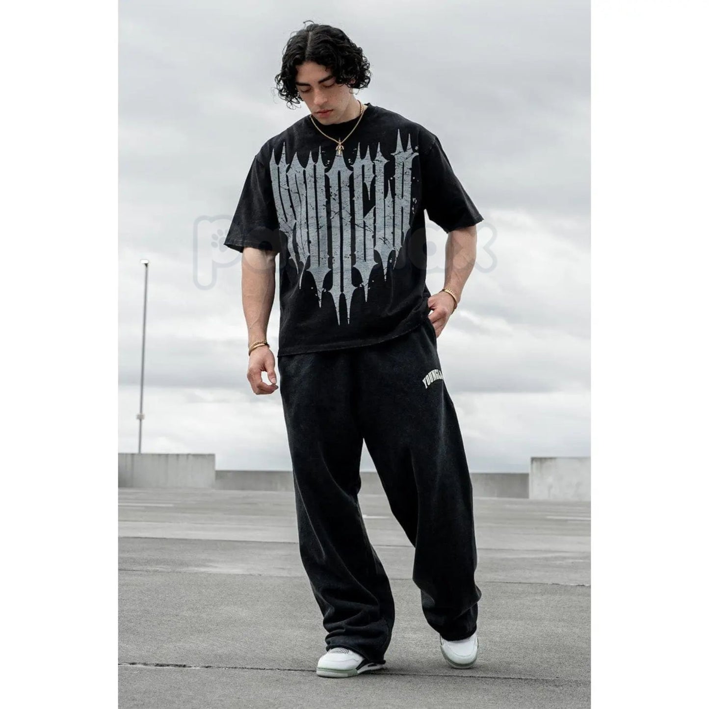 "Revenge" Washed T-Shirt – Oversized Gothic Streetwear Graphic Tee, Heavy Vintage Cotton-Pasimax