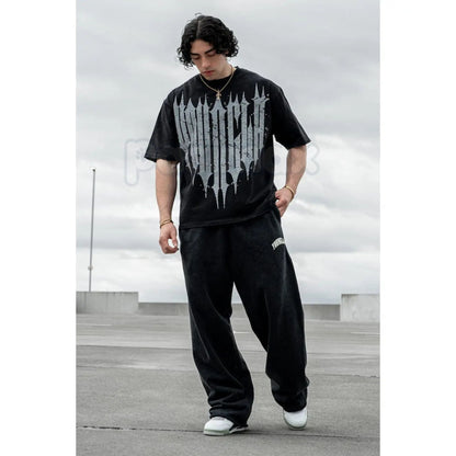 "Revenge" Washed T-Shirt – Oversized Gothic Streetwear Graphic Tee, Heavy Vintage Cotton-Pasimax