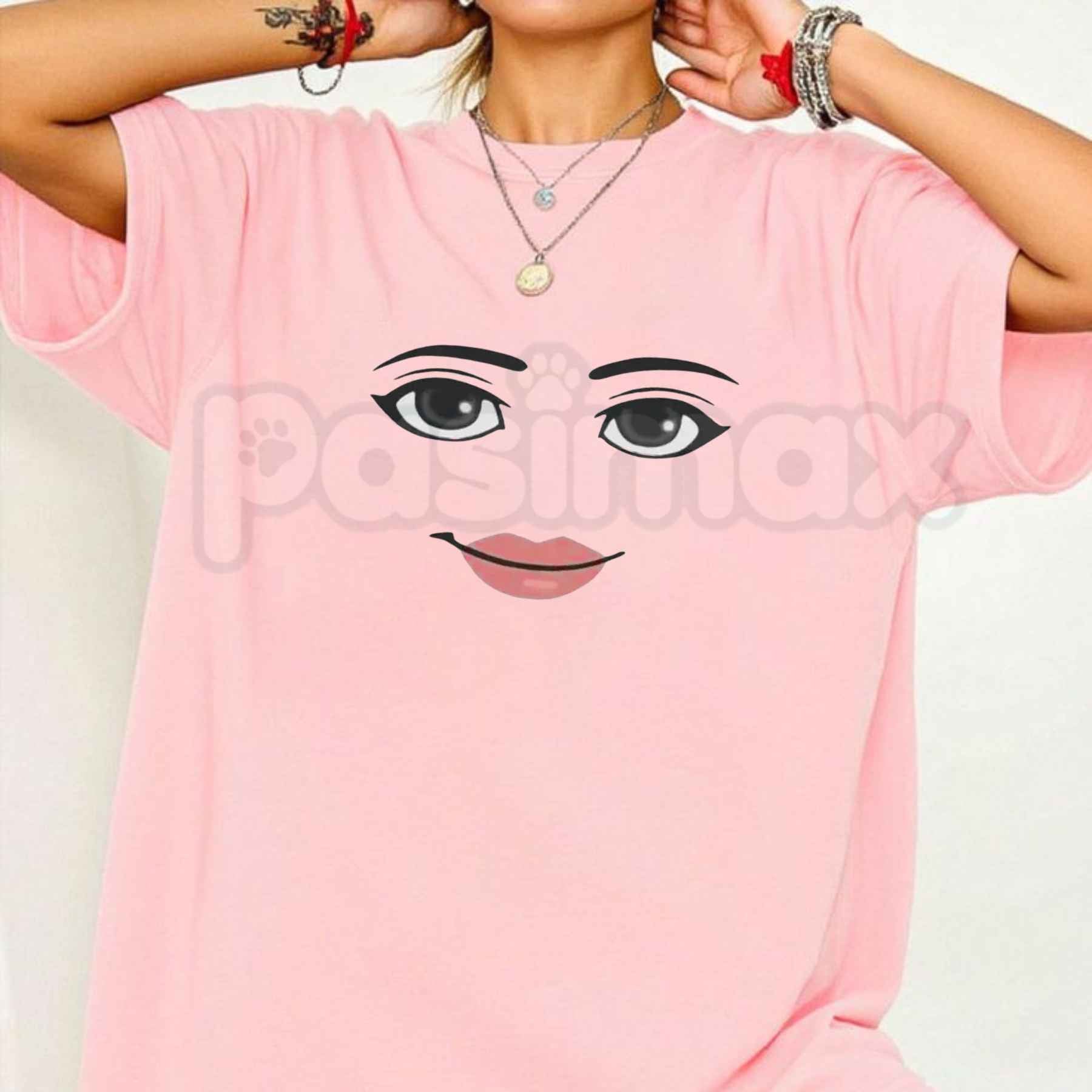 Robot Roblox Woman Face Graphic T-Shirt – Funny Gaming Aesthetic Meme Unisex Cotton Tee-Pasimax
