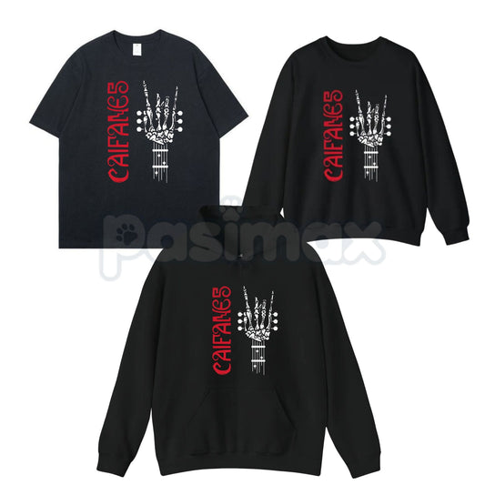 Rock The Silence Caifanes Group – Skull Print Graphic Tee, Retro Rock Hoodie & Sweatshirt-Pasimax