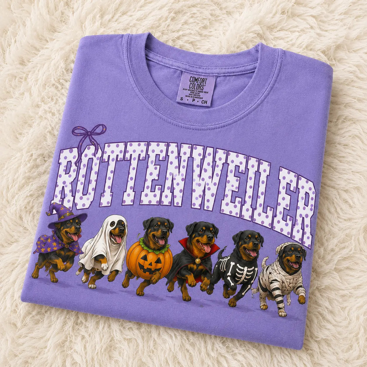 Comfort Colors® Dog Breeds Halloween T-Shirt – Funny Dog Mom Spooky Season Graphic Tee, Vintage Pet Lover Unisex Top