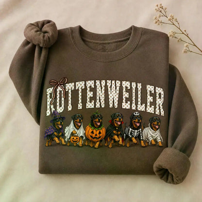 Dark Chocolate 30+ Halloween Dog Breeds Sweatshirt | Dog Mom Fall Crewneck