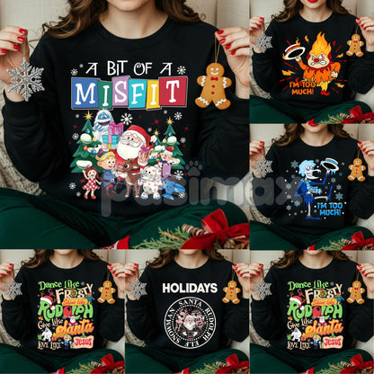 Rudolph and Friends Xmas Sweatshirt – Iconic Red Nosed Reindeer Holiday Crewneck-Pasimax