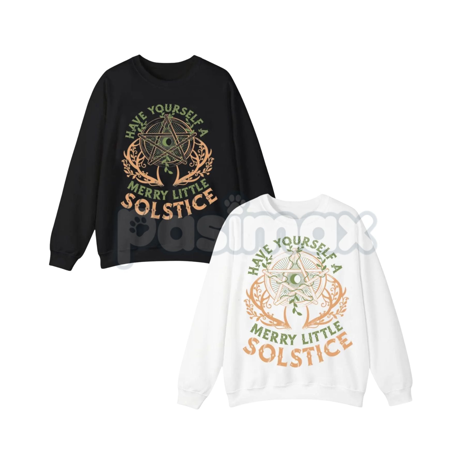 Rustic Yule Winter Solstice Sweatshirt | Folklore Nature Pine Tree Jumper | Deep Winter Cozy Seasonal Crewneck-Pasimax