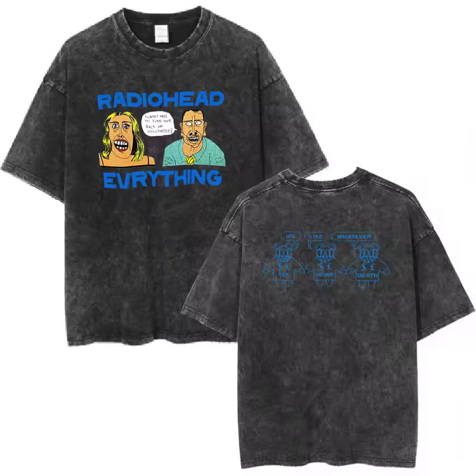 Radiohead Rock Band Vintage Washed Cotton Tee – Pasimax