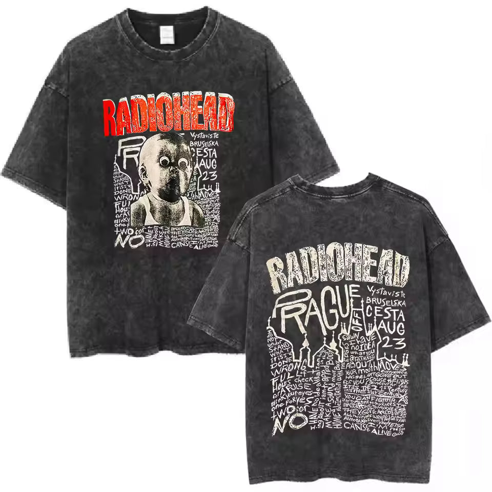 Radiohead Rock Band Vintage Washed Cotton Tee – Pasimax
